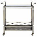 Matiesen - Serving Cart - Clear Glass & Antique Gold