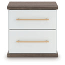 Kendanport - Two Drawer Night Stand - Brown / White