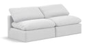 Indulge - Linen 2 Piece Modular Armless Sofa - White
