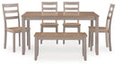 Harperfeld - Dining Room Table Set (Set of 6) - Natural / Gray