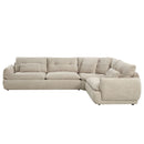Jonina - Sectional Sofa With 4 Pillows - Beige Chenille