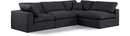 Comfy - 4 Piece Linen Fabric Modular Armless Sectional