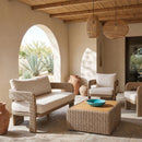 Sandbay - Olefin Water Resistant Fabric And Wicker Outdoor Patio Loveseat