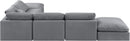 Indulge - Velvet 6 Piece Modular Armless Sectional