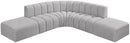 Arc - Boucle Fabric 6 Piece Corner Modular Sofa
