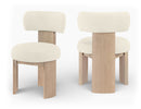 Atelier - Vegan Leather Upholstered Dining Chair (Set of 2) - Painted Natural Frame