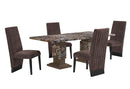 D12DT - 5 Piece Dining Room Set (Dining Table With 4 Dining Chairs) - Dark Brown