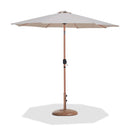 Fiji - Aluminum Patio Umbrella With Round Teak Base