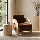 Cedra - Velvet Performance Fabric Upholstered Accent Chair - Cognac