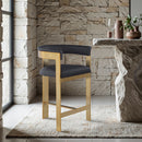 Romeo - Faux Leather Counter Stool With Gold Base (Set of 2)