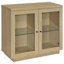 Tilbury - 2-Door Glass Front Accent Display Cabinet - Light Oak