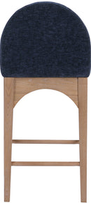 Waldorf - Chenille Stool With Natural Legs