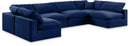 Comfy - 6 Piece Velvet Modular Armless Sectional