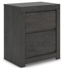 Fraluna - Two Drawer Night Stand - Charcoal