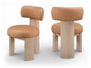 Atelier - Vegan Leather Upholstered Dining Chair (Set of 2) - Painted Natural Frame