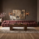 Orin - Velvet 5 Piece Modular Armless Sofa