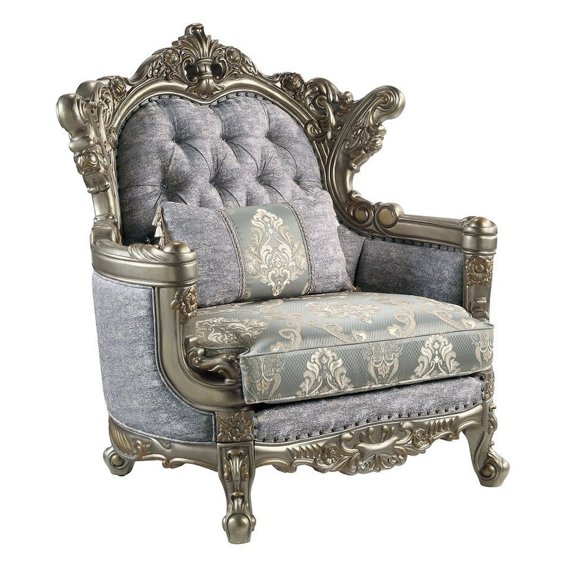 Miliani - Chair With Pillow - Fabric & Antique Bronze