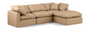 Indulge - Faux Leather 4 Piece Modular Sectional With Chaise - Tan