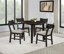Catley - 5 Piece Round Drop Leaf Dining Table Set - Dark Coffee