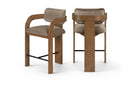 Cedra - Velvet Performance Fabric Upholstered Counter Stool - Brown Frame
