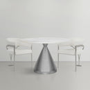 Emery - Marble/Stone Dining Table - White