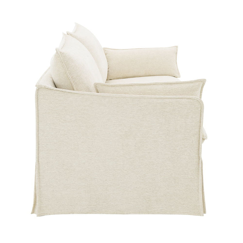 Shane - Sofa With 2 Pillows - Beige Linen