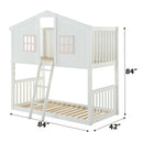 Rohan Cottage - Twin Over Twin Bunk Bed - White & Pink