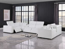 1208 - 8 Piece U Shaped Leather Sectional With 4 Power Recliner & Power Headrests - White