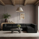 Rummi - Velvet Performance Fabric Upholstered 6 Piece Modular Sectional