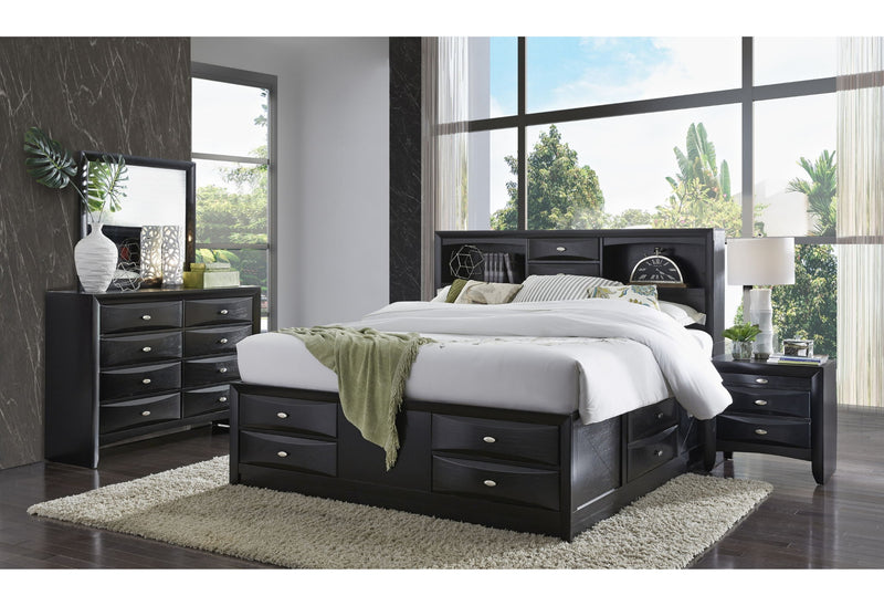 Linda - 5 Piece King Bedroom Set - Black