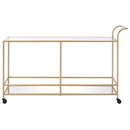 Kenda - Serving Cart - Clear Glass, Mirrored & Gold