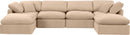 Indulge - Velvet 6 Piece Modular Double Chaise Sectional