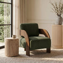 Cedra - Velvet Performance Fabric Upholstered Accent Chair - Brown Frame