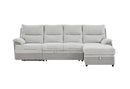 U3822 - Sectional With Pull Out Bed And USB - Light Gray