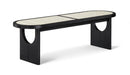 Canovia - Solid Wood And Faux Cane Bench