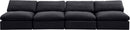 Comfy - Velvet Modular Armless Sofa 4 Seats