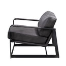 Locnos - Accent Chair - Gray Top Grain Leather & Black