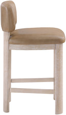 Paloma - Vegan Leather Upholstered Counter Stool (Set of 2) - Tan / Rich Natural
