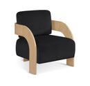 Cedra - Velvet Performance Fabric Upholstered Accent Chair - Natural Frame
