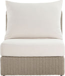 Seacrest - Olefin Water Resistant Fabric And Wicker Outdoor Patio Armless Chair
