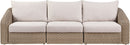 Seacrest - Olefin Water Resistant Fabric And Wicker 3 Piece Outdoor Patio Modular Sofa