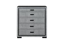 Isabella - 5 Piece Queen Bedroom Set (Queen Bed With LED, TV Lift, Bluetooth Speaker And Firpeplace Crystal) - Gray