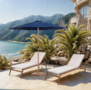 Fiji - Aluminum Patio Umbrella With Round Teak Base