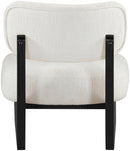 Vetra - Linen Textured Fabric Upholstered Accent Chair With Black Base