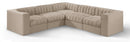 Rummi - Symmetrical Velvet Performance Fabric Upholstered 5 Piece Modular Sectional