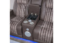 U8000 - 3 Piece Living Room Set (Power Console Reclining Loveseat, Power Reclining Sofa, Power Recliner With Power Headrest) - Brown