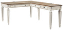 Realyn - Home Office L Shaped Desk - White / Brown