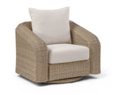 Seacrest - Olefin Water Resistant Fabric And Wicker Outdoor Patio Swivel Chair