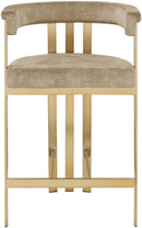 Marcello - Counter Stool With Brushed Gold Iron Frame (Set of 2) - Beige