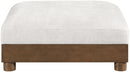 Turin - Chenille Fabric Upholstered Modular Ottoman - Walnut Base